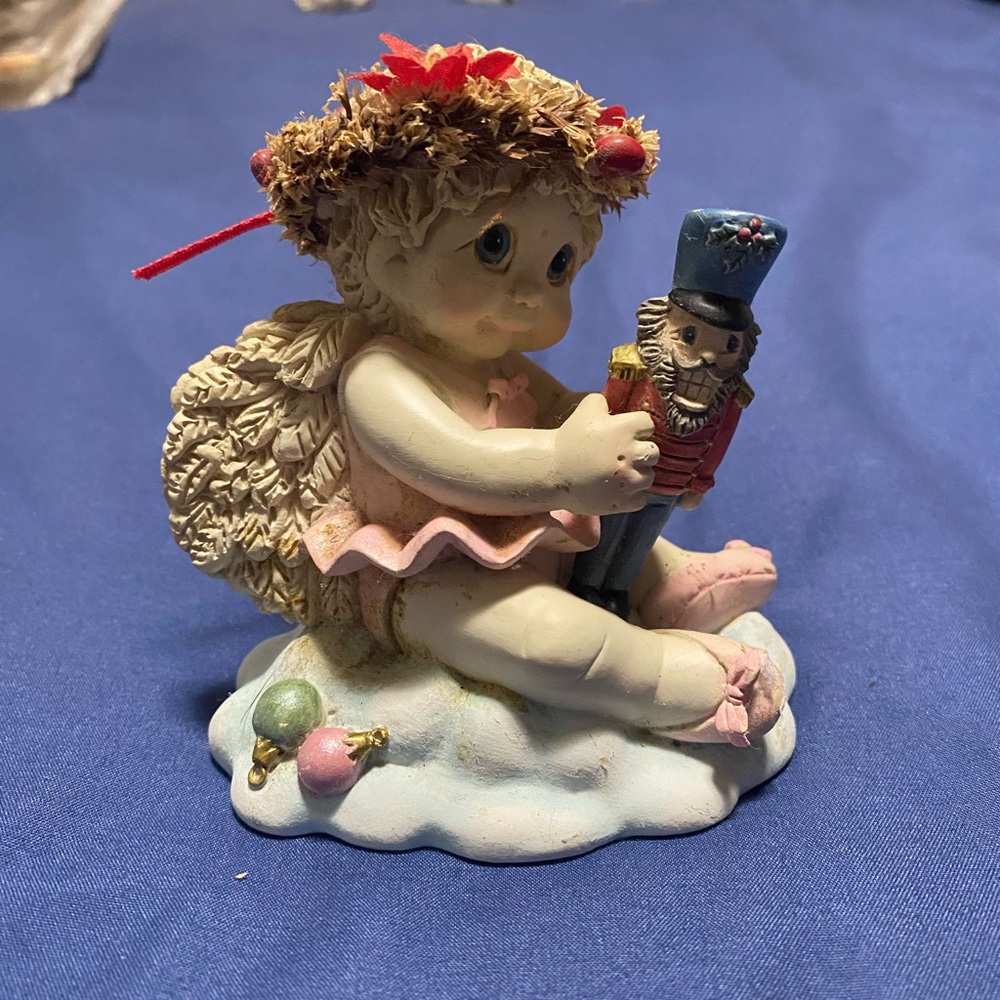 Dreamsicles Figurine with Nutcracker - Pink and Cream